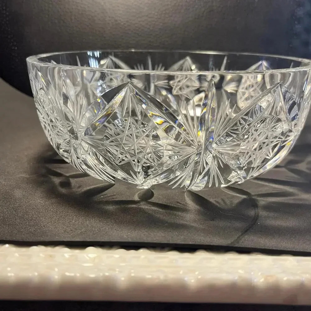 Bohemia Crystal Bowl Vintage Cut Glass Bowl‎ featuring Star of David